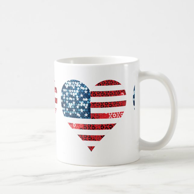USA flagga hjärta Kaffemugg (Höger)