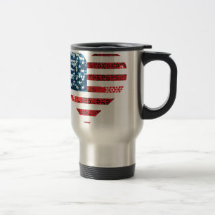 USA flagga hjärta Resemugg
