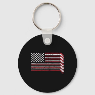USA flagga Hockey Sticks American Pride 4:e juli Nyckelring