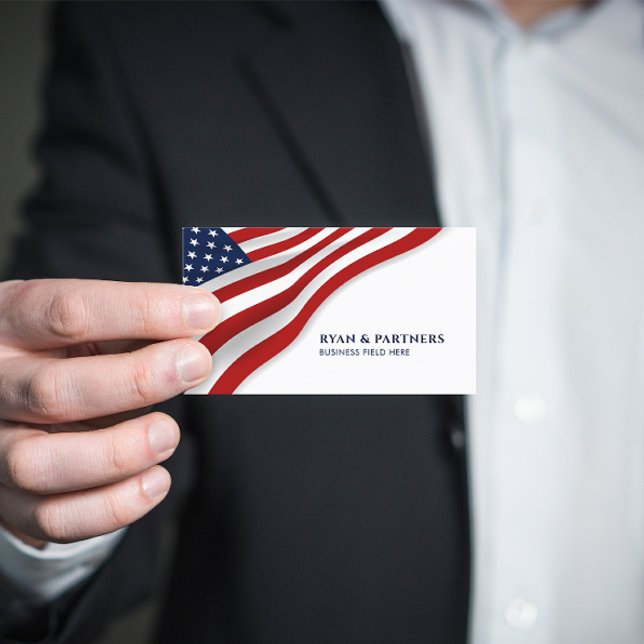 USA flagga | Hörn | Vit bakgrund Visitkort (Skapare uppladdad)