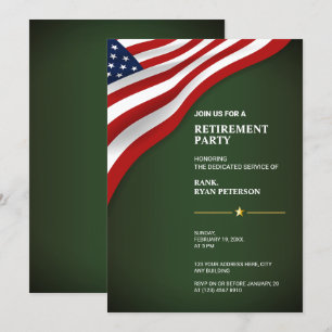 USA-flagga Hörnet Armégrön Inbjudningar