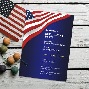 USA-flagga Hörnet Lyxig blå Inbjudningar
