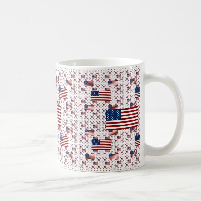 USA FLAGGA i LAGRAR Kaffemugg (Höger)