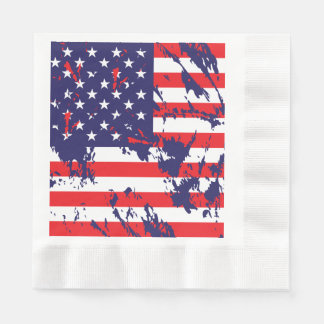 USA flagga i Mönster i den distressade regionen Pappersservett