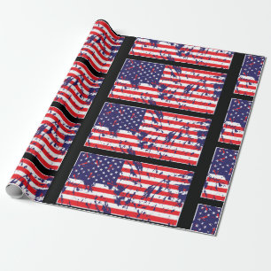 USA flagga i Mönster i den distressade regionen Presentpapper