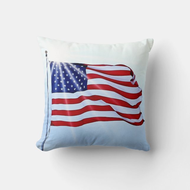 USA flagga i vinden Kudde (Framsida)