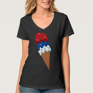 USA flagga Ice Cream Självständighet 4 juli Graph T Shirt