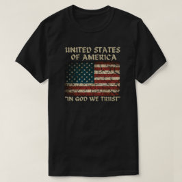USA-flagga "In God We Trust" T Shirt