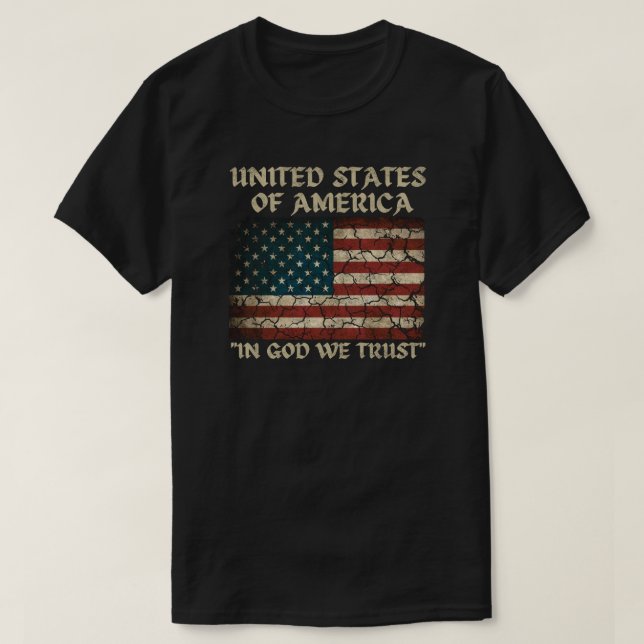 USA-flagga "In God We Trust"  T Shirt (Design framsida)
