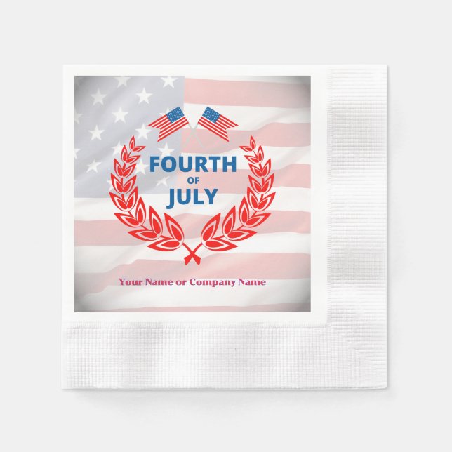 USA flagga inspirerad den fjärde juli Pappersservett (Framsidan)