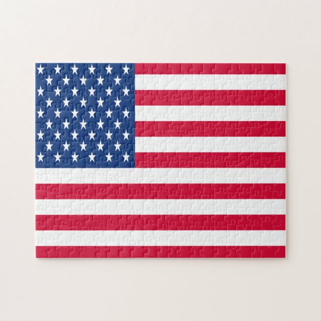 USA flagga Jigszle Puzzle Pussel (Horisontell)
