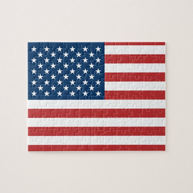 USA flagga Jigszle Puzzle Pussel (Horisontell)