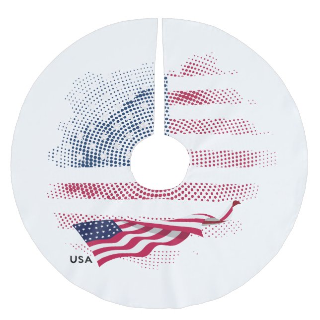 USA-flagga Julgransmatta Borstad Polyester (Framsidan)