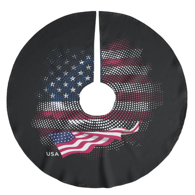 USA-flagga Julgransmatta Borstad Polyester (Framsidan)