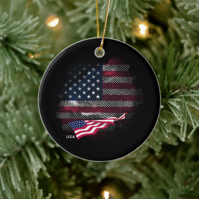 USA-flagga Julgransprydnad Keramik (Träd)