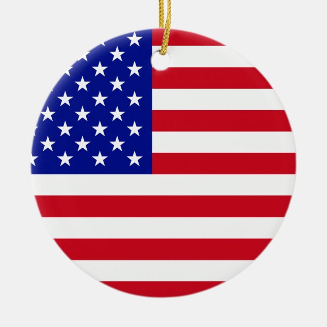 USA flagga Julgransprydnad Keramik (Framsidan)