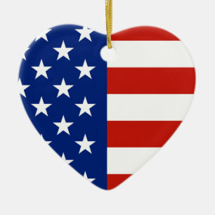 USA flagga Julgransprydnad Keramik