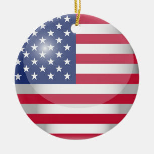 USA flagga Julgransprydnad Keramik