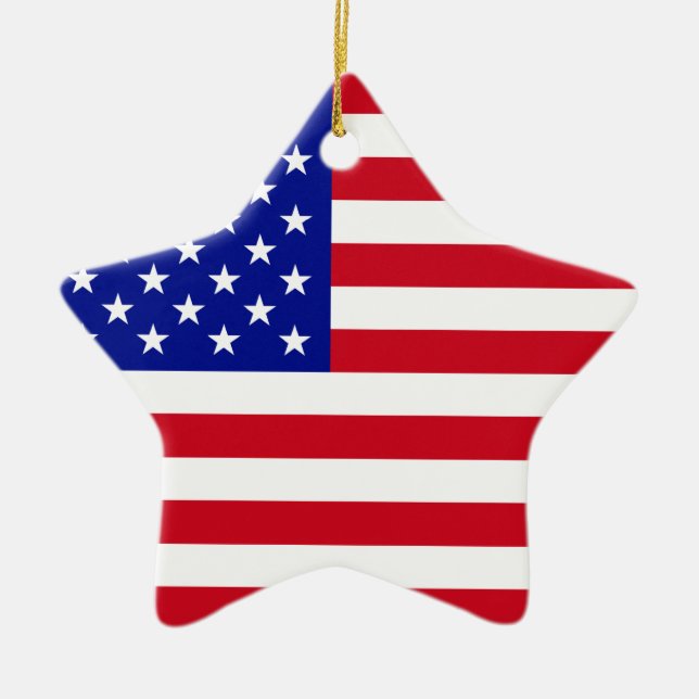 USA flagga Julgransprydnad Keramik (Framsidan)