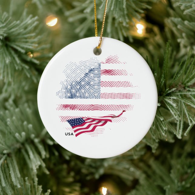 USA-flagga Julgransprydnad Keramik (Träd)