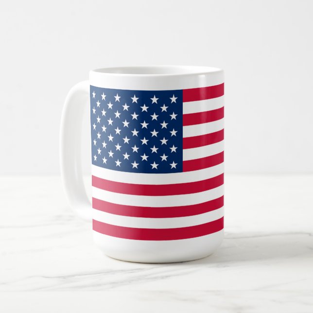 USA flagga-kaffe, Mugg-amerikansk patriotisk Kaffemugg (Framsida vänster)