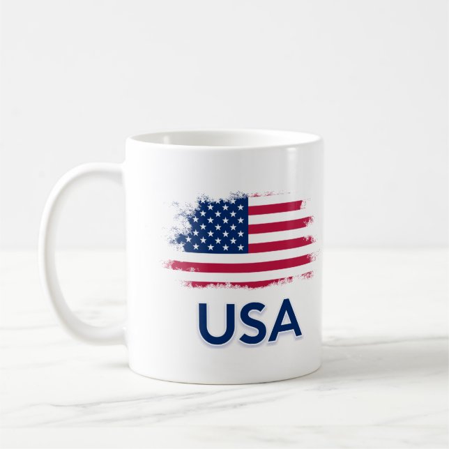 USA flagga Kaffemugg (Vänster)