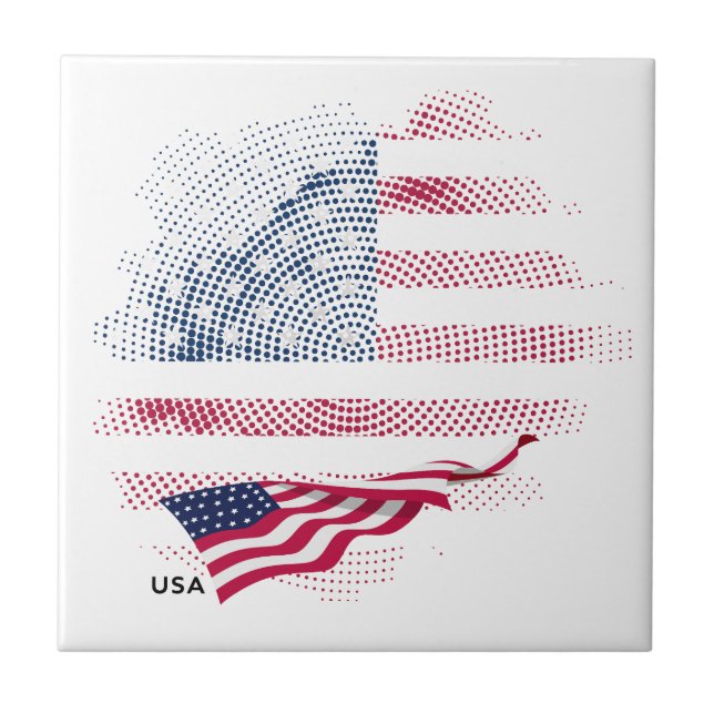 USA-flagga Kakelplatta (Framsidan)