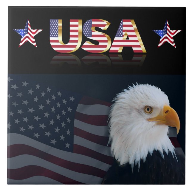 USA flagga Kakelplatta (Framsidan)