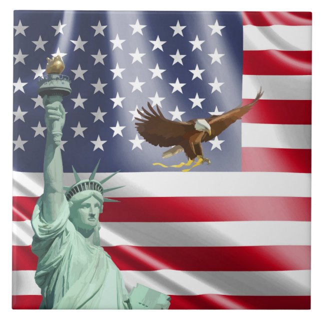 USA flagga Kakelplatta (Framsidan)