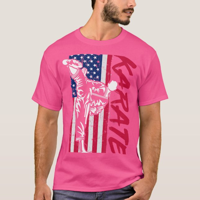 USA flagga Karate T Shirt (Framsida)