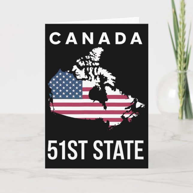 USA Flagga Karta Kanada 51st delstat  Kort (Framsida)