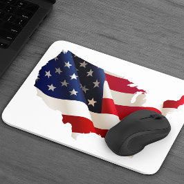 USA flagga Karta Mousepad Musmatta