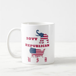 USA flagga Karta Republican Party Elephant Val Kaffemugg