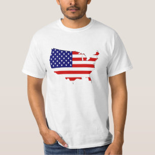 USA Flagga-karta Tee Shirt