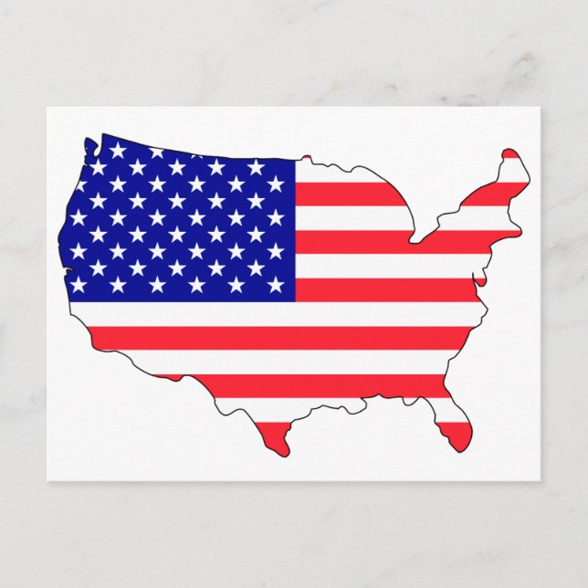 USA flagga karta Vykort (Framsida)