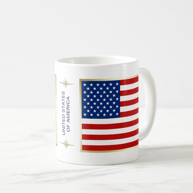 USA flagga + Kartamugg Kaffemugg (Framsida höger)