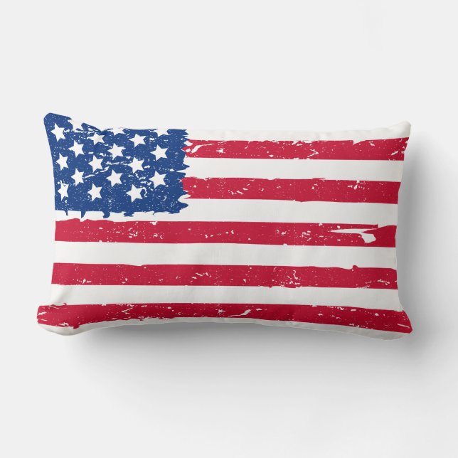 USA Flagga Kastkudde Lumbarkudde (Framsida)