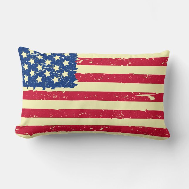 USA Flagga Kastkudde Lumbarkudde (Framsida)