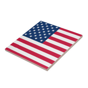 USA Flagga Keramisk Platta Patriotisk Kakelplatta