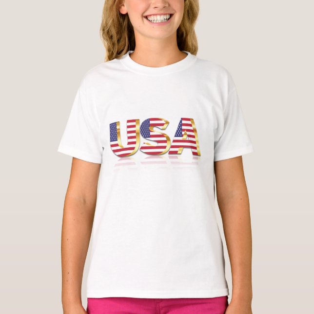 USA flagga Kids T-Shirt Förenta staterna (Framsida)