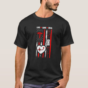 USA flagga Klinisk sjuksköterska specialistläkare  T Shirt