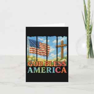 USA flagga Kor Blommigt Christian Women Välsigna d Kort