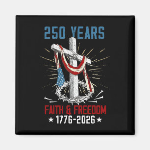 Usa Flagga Kors Träd 250 År Tro Och Frihet 17 Magnet