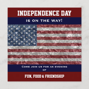 USA flagga - Krinklad Party Inbjudan