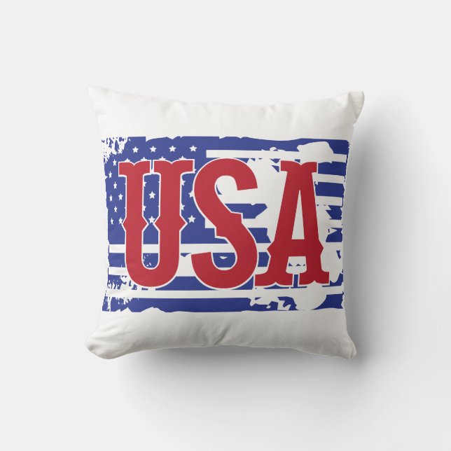 USA & Flagga Kudde (Framsida)