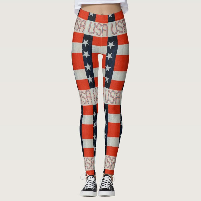 USA flagga Kvinnors förband Leggings (Framsida)