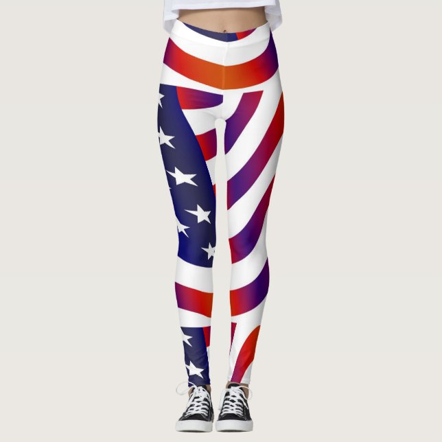 USA flagga Kvinnors förband Leggings (Framsida)