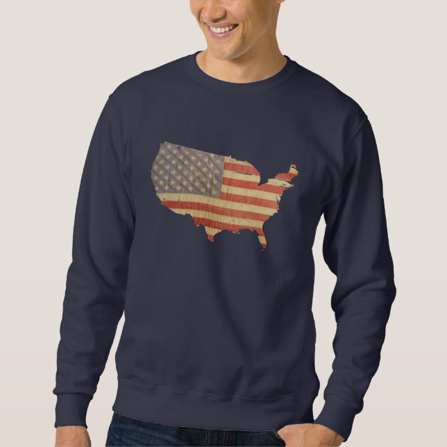 USA flagga & landskjorta Sweatshirt (Framsida)