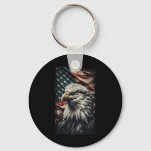 USA flagga Ld Eagle Patriotic Rött vitt blått 4:e Nyckelring