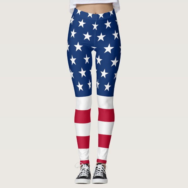 USA flagga Leggings (Framsida)